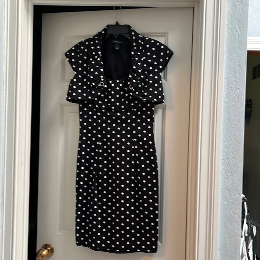 Size 0 black, red, and white dot tank dress with matching bolero